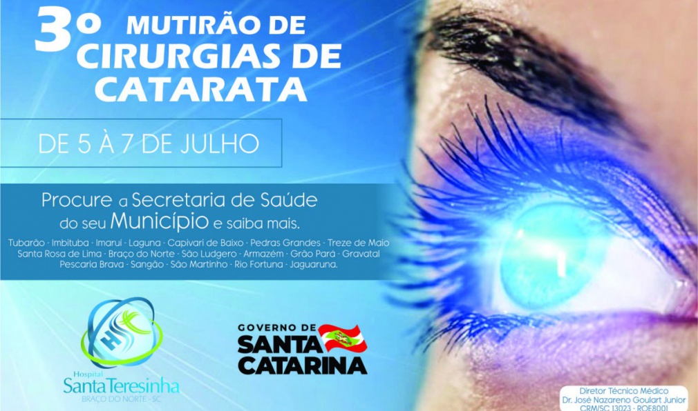 Hospital Santa Teresinha realiza 3º Mutirão de Cirurgias de Catarata 